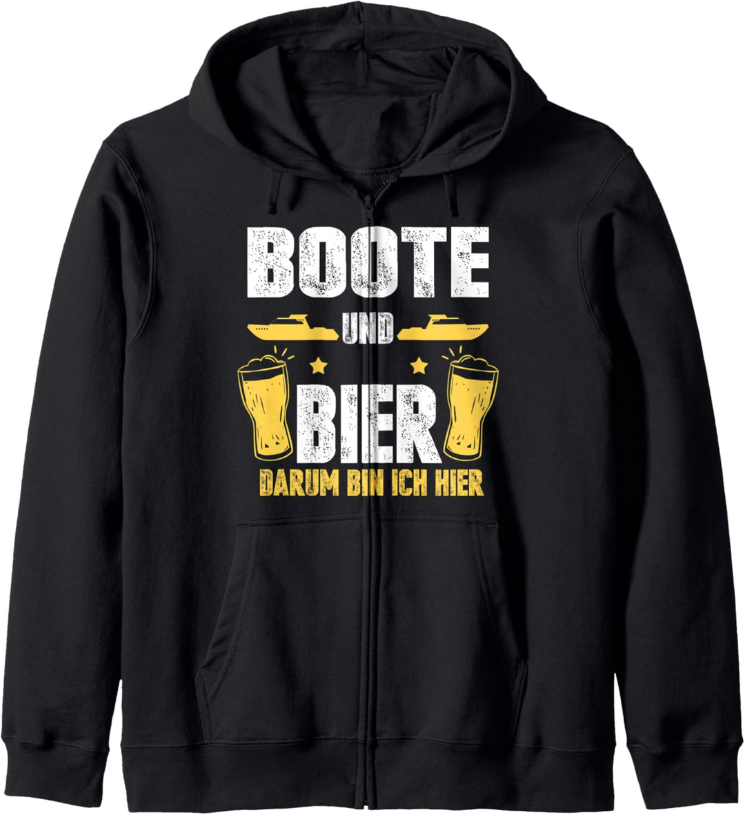Boote und Bier darum bin ich hier Kapitän Boot Bootsfahrer Kapuzenjacke