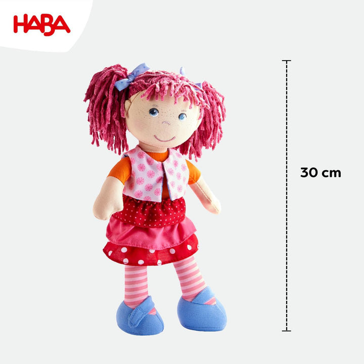Haba 302842 - Puppe Lilli-Lou, süsse Weich- und Stoffpuppe ab 18 Monaten, mit Kleidung und Haaren, 3