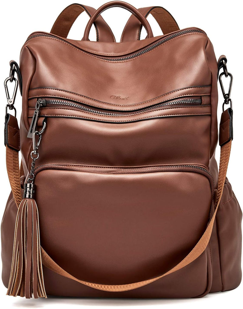 CLUCI Damen Rucksack Weiches Leder Gross Stylisch Frauen Designer Schultertasche Reiserucksack 2 in