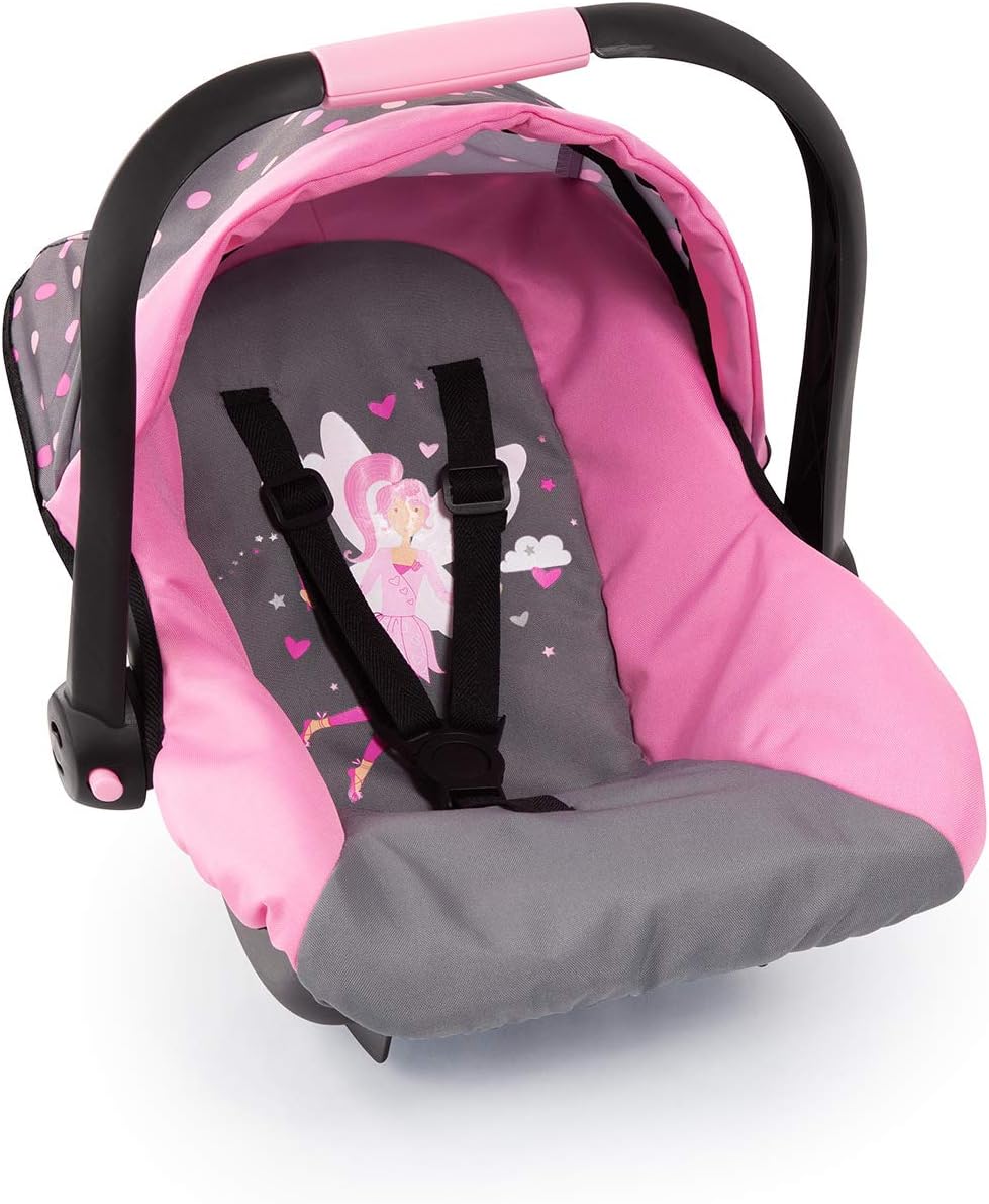 Bayer Design 67966AA Puppenautositz EasyGo, Puppensitz, Puppenzubehör, mit Gurt, Dach, verstellbarem