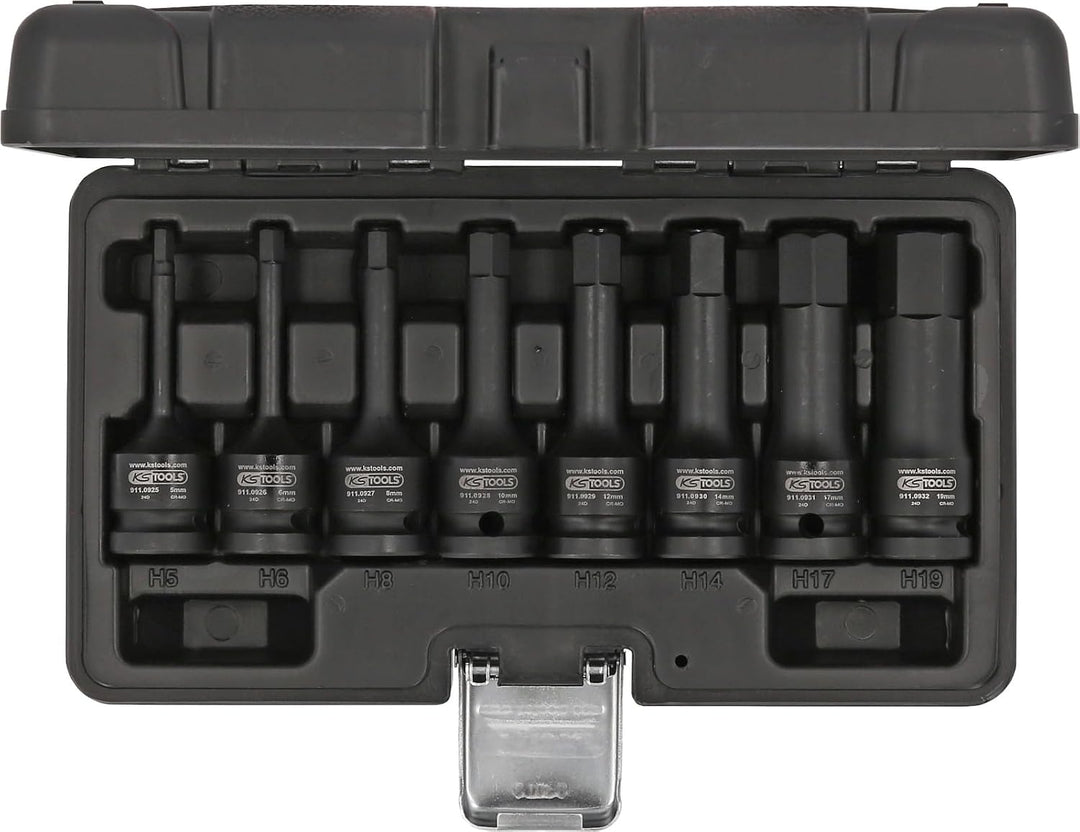 KS Tools 1/2'' SECHSKANT-KRAFTBITNuss-SATZ 8tlg 5-6-8-10-12-14-17-19mm