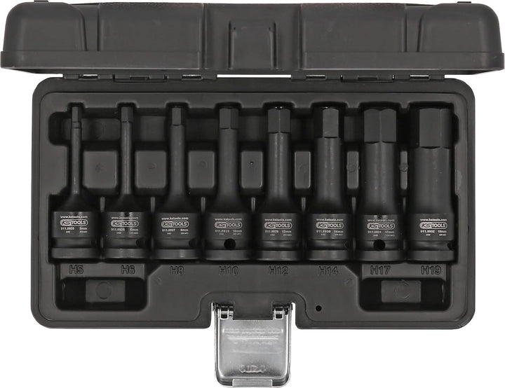KS Tools 1/2'' SECHSKANT-KRAFTBITNuss-SATZ 8tlg 5-6-8-10-12-14-17-19mm