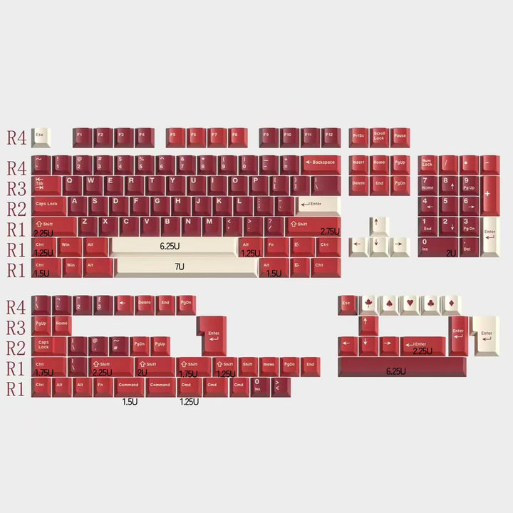 172 Tasten Doubleshot Keycaps Cherry Profil Tastenkappen 7u Spacebar für 60% 65% 95% Mechanische Tas
