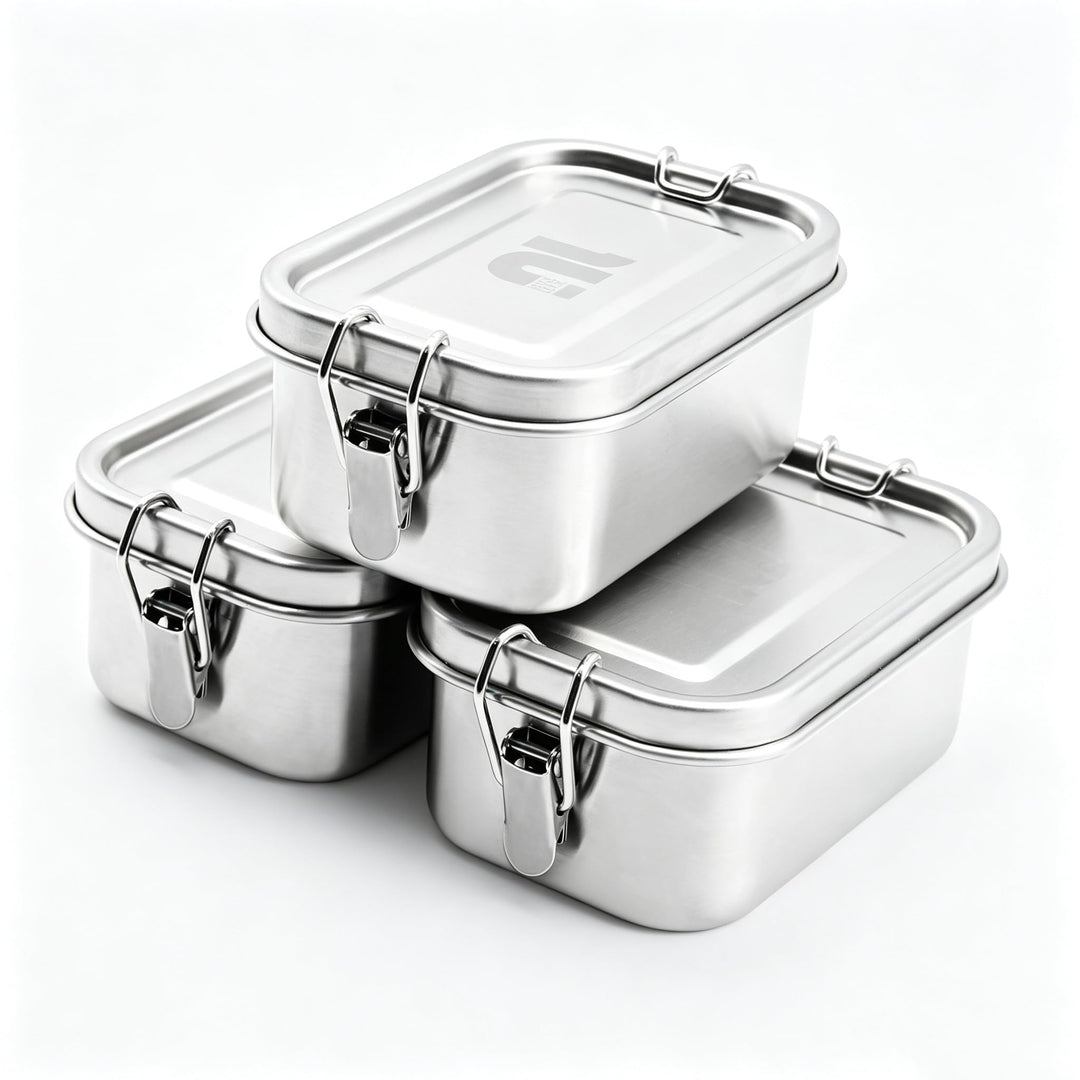 nicelock Kleines Edelstahl-Lebensmittelbehälter-Set | 400ml Wiederverwendbare Lunch-Snack-Boxen aus