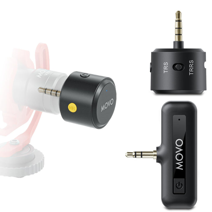 Movo WM-VXR10 Kabelloser Shotgun-Mikrofonadapter für Kamera/DSLR/3,5 mm/TRS – kompatibel mit VXR10,