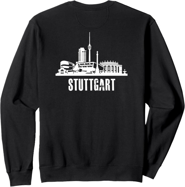 Backprint Stuttgart Stadt Silhouette und Skyline Innenstadt Sweatshirt