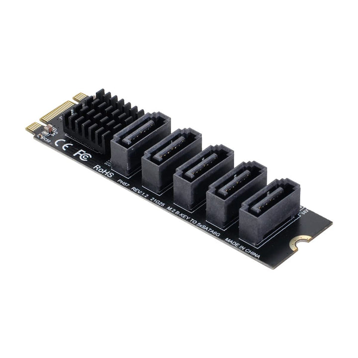 NFHK NGFF JMB575 2280 Key B+M zu SATA 3.0 6 Gbps 5 Ports Classic, Classic