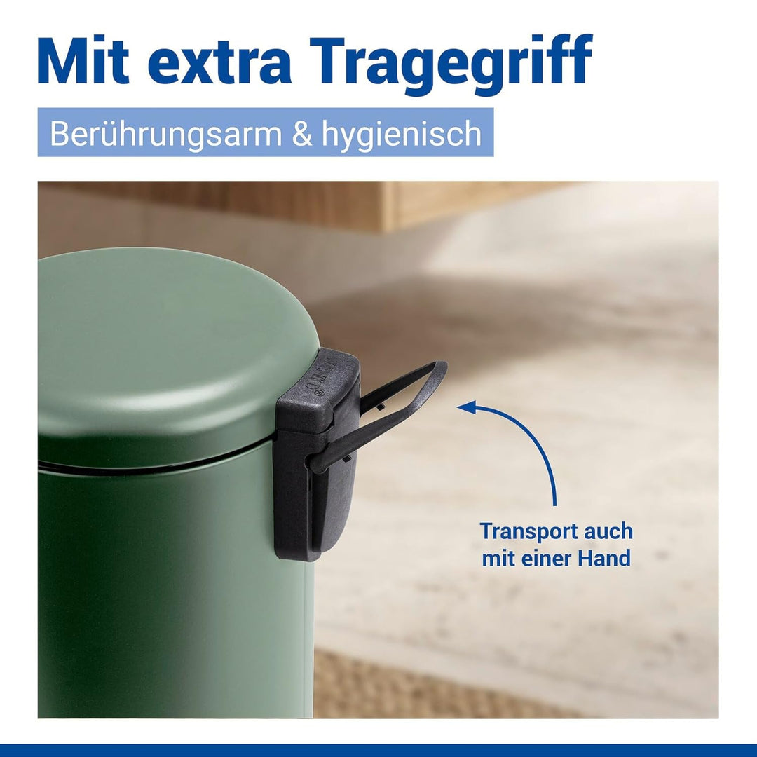 WENKO Treteimer Mod. Leman, 3 Liter, mit herausnehmbarem Einsatz, aus lackiertem Stahl, 17 x 25 x 22