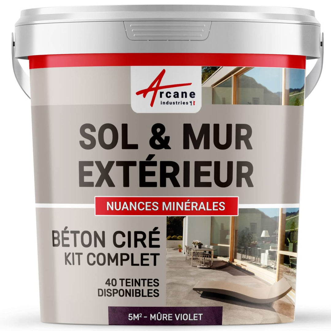 Komplettset – Béton Ciré extérieur – Arbeitsplatte – Feinputz/Sichtbeton. kit 5 m2 Mure - Violet, ki