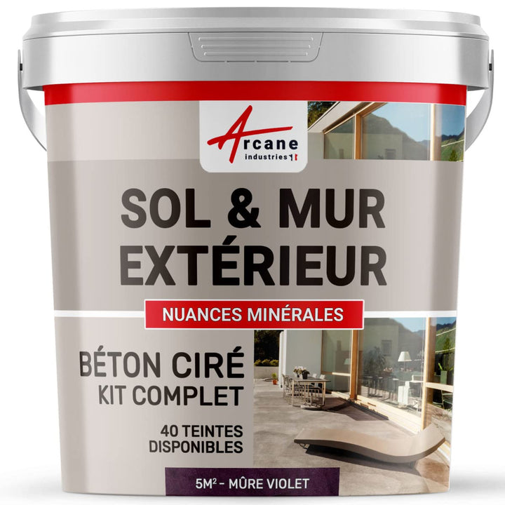 Komplettset – Béton Ciré extérieur – Arbeitsplatte – Feinputz/Sichtbeton. kit 5 m2 Mure - Violet, ki