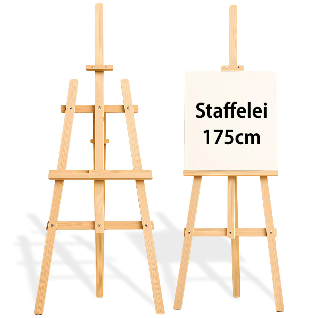 Staffelei Holz gross Leinwand Ständer 175 cm - Holzständer für Sitzplan Hochzeit Canvas Painting Sta