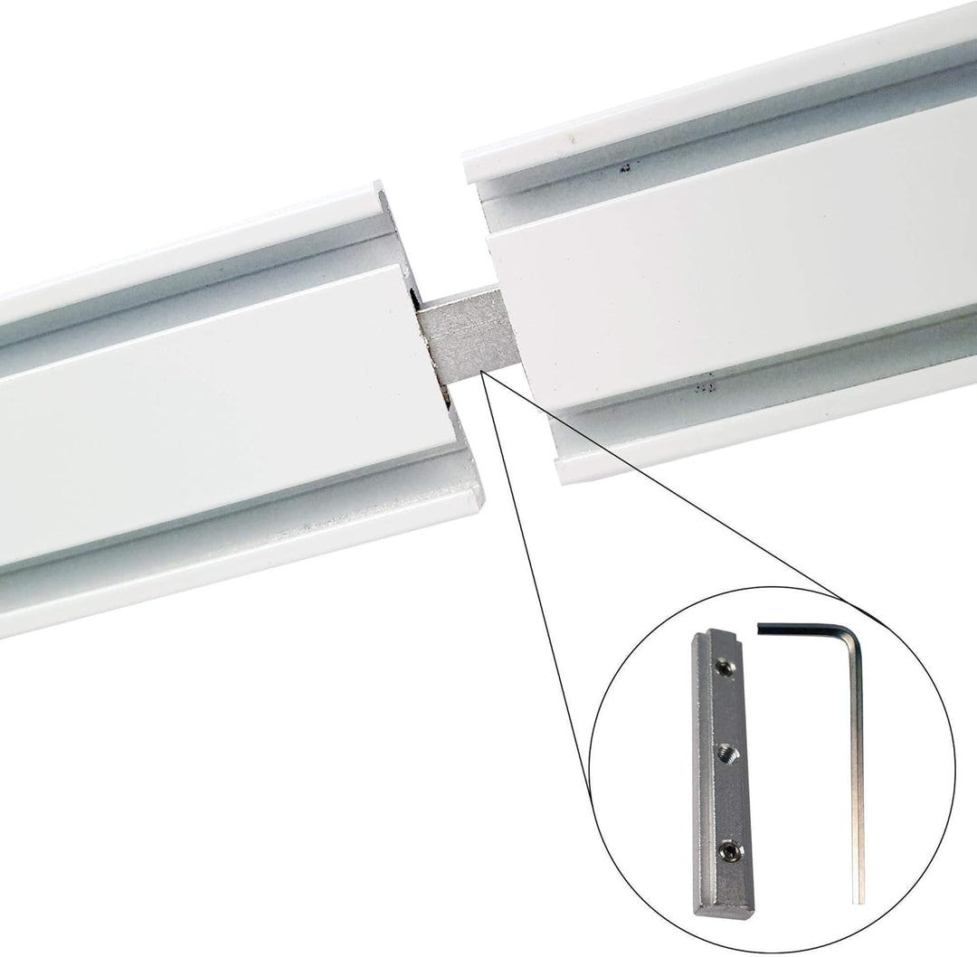 Vorhangschiene "weiss" aus Aluminium, alle Längen bis 480cm möglich, Flache Gardinenschiene (7mm), 1