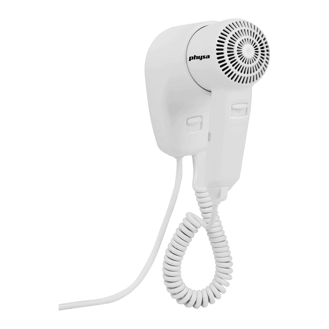 Physa Wandhaartrockner Hotel Weiss Hotelfön PURUS Haarfön Wand Haartrockner (1.200 W (ECO), max. 70
