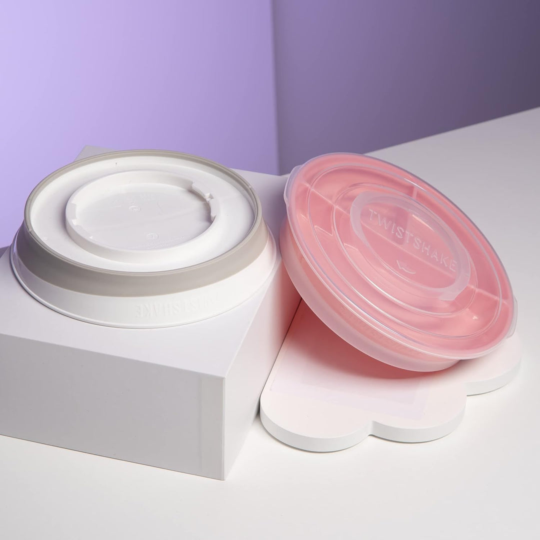 Twistshake 2x Geteilter Teller | Babyteller mit luftdichtem Deckel | BPA-freier Baby-Entwöhnungstell