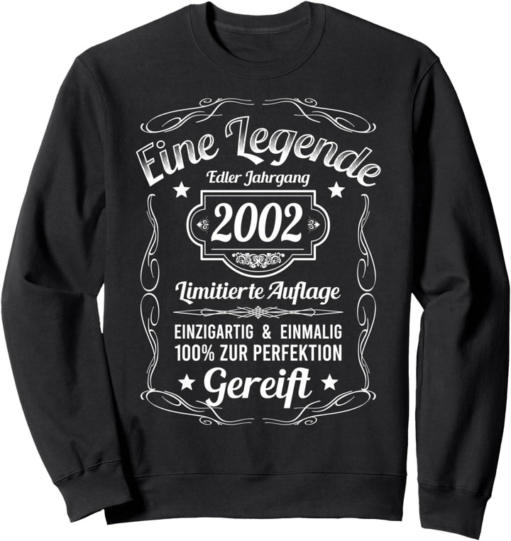 Geburtsjahr 2002 Legende Zur Perfektion Vintage Geburtstag Sweatshirt