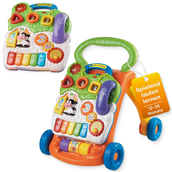 VTech Baby 80-077064 - Spiel und Laufwagen, Normalverpackung, Bunt-Grün/Orange