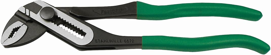 STAHLWILLE Wasserpumpenzangen FastGRIP 180 mm, stufenlose Schnelleinstellung per Druckknopf, hält Mu