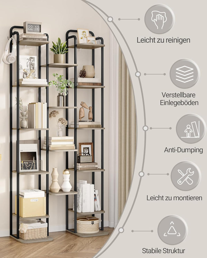 Hzuaneri Vertikales Schuhregal, 10-Stöckige Schuhregale, Schuhturm für Kleine Räume, Freistehend, Ve