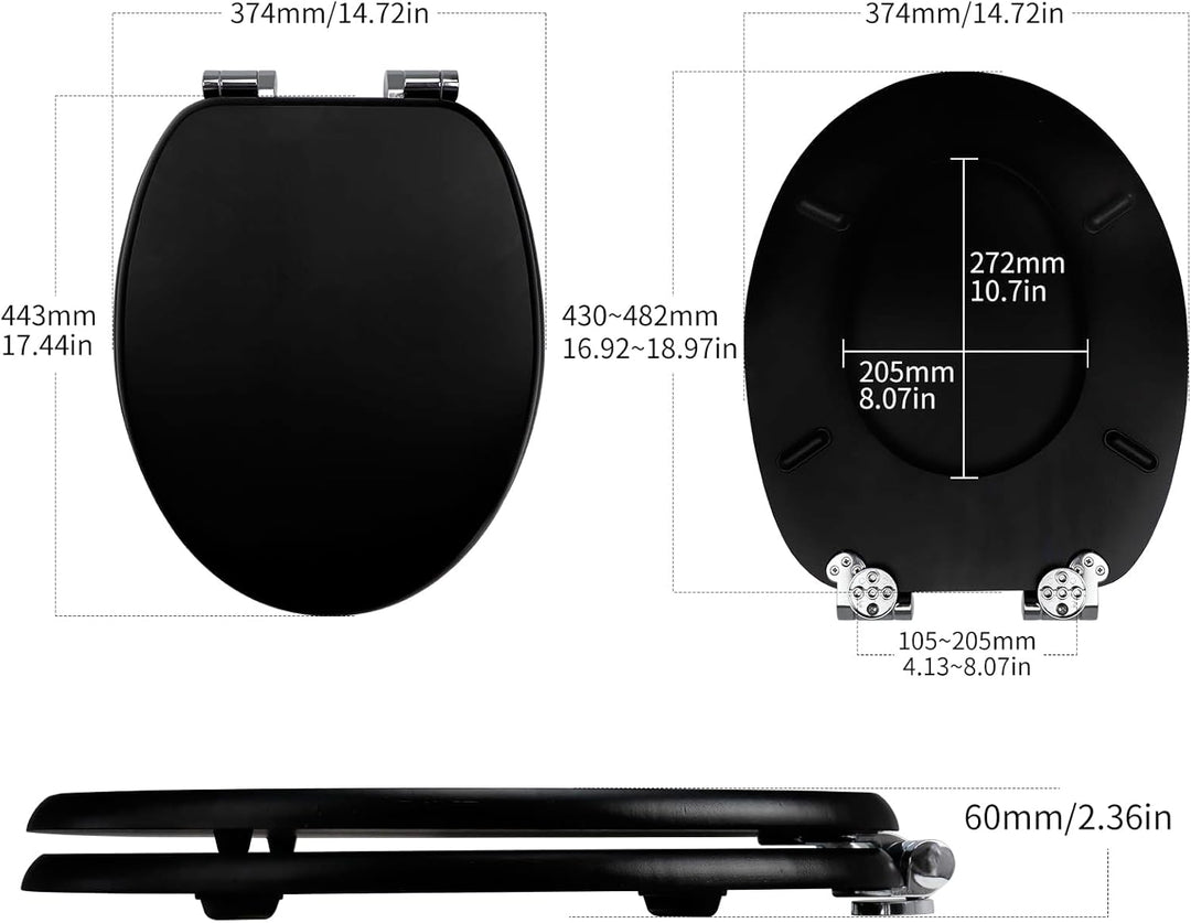 Fanmitrk WC Sitz Bambus mit Absenkautomatik, Dicke Bamboo Toilettendeckel, Hochwertiger Toilettensit