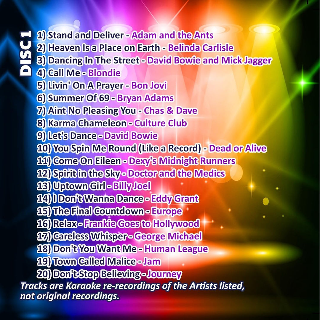 Mr Entertainer Big Karaoke Hits of The 80's (Eighties) CDG Pack. 40 besten Songs aus den Achtzigern