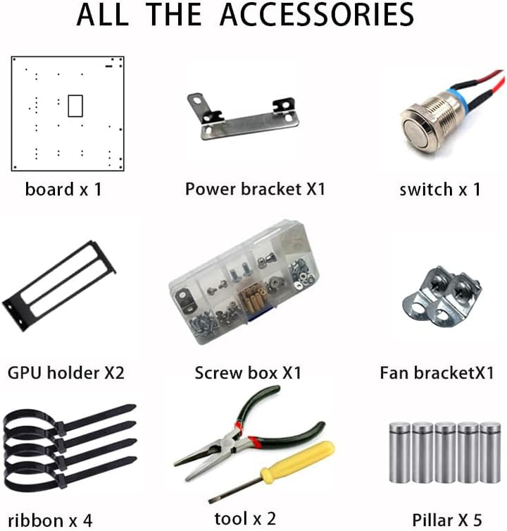 DALAIBUKESI DIY Gaming Computer Open Case Acryl Open Chassis Rack Support Motherboards ATX M-ATX ITX