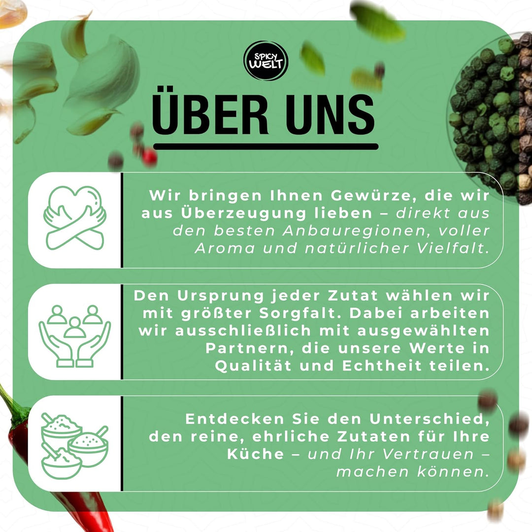 Spicy Welt Schwarzer Pfeffer Ganz (500g) – Pfefferkörner | Ungemahlener Schwarzer Pfeffer | für Pfef