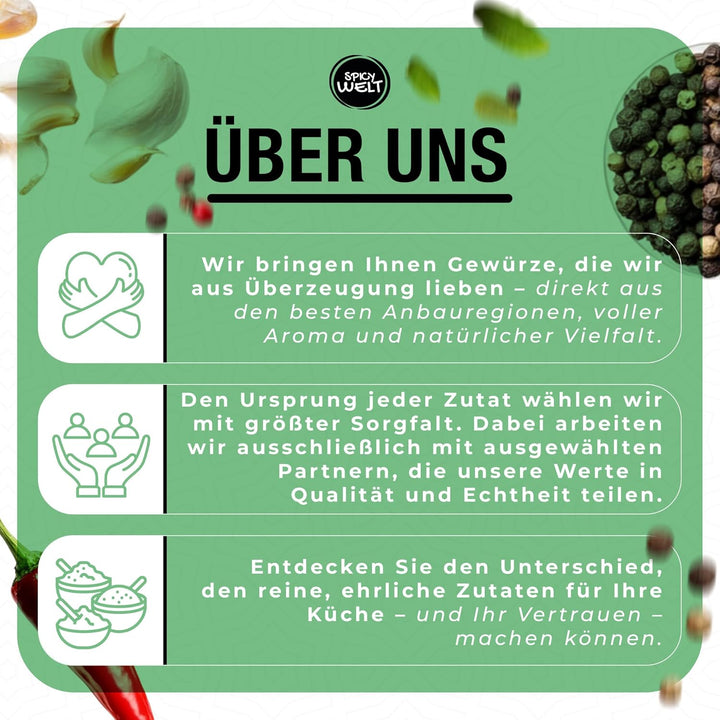 Spicy Welt Schwarzer Pfeffer Ganz (500g) – Pfefferkörner | Ungemahlener Schwarzer Pfeffer | für Pfef