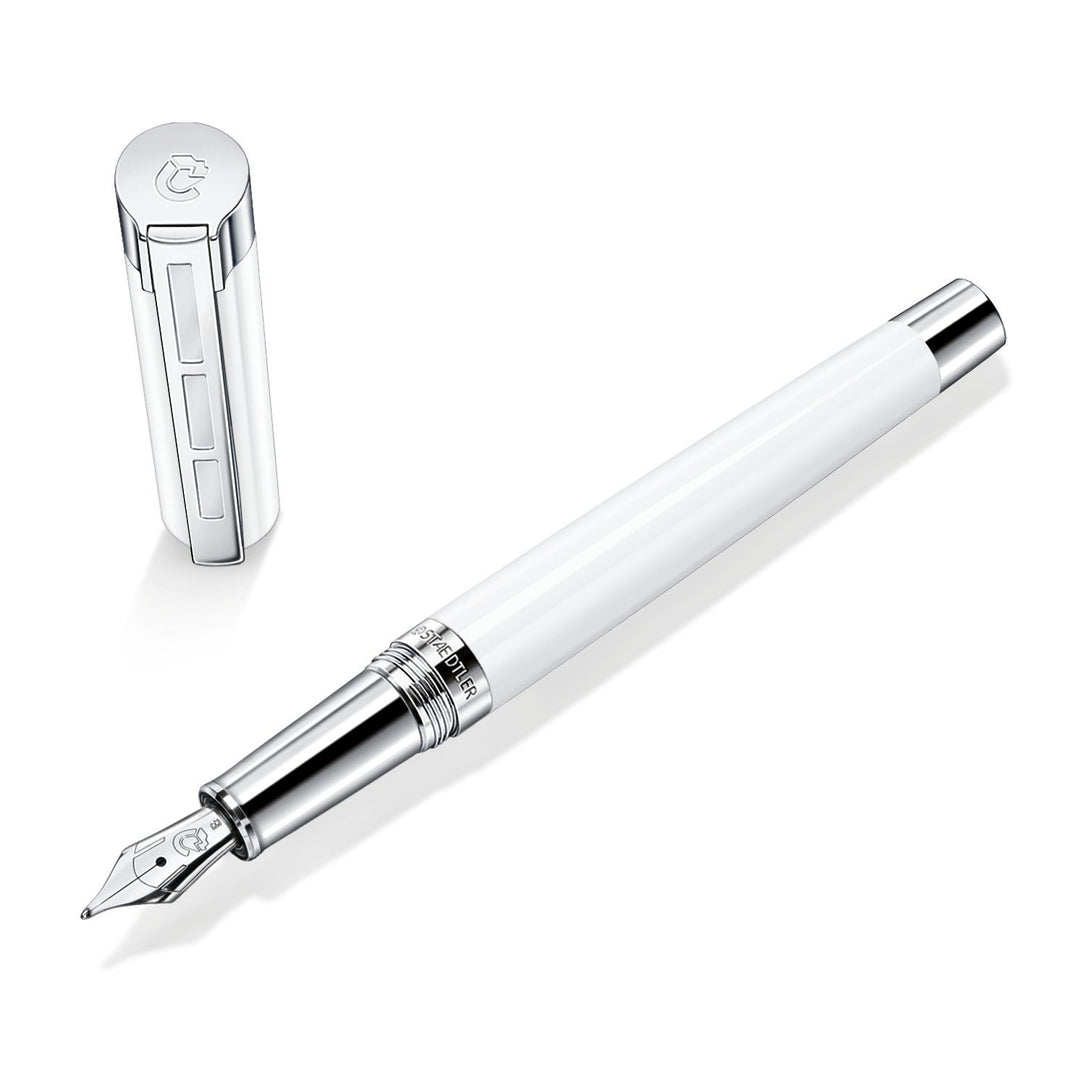 STAEDTLER Initium Resina Füllhalter, weisses Edelharz, M, Made in Germany, mit edler Geschenkverpack
