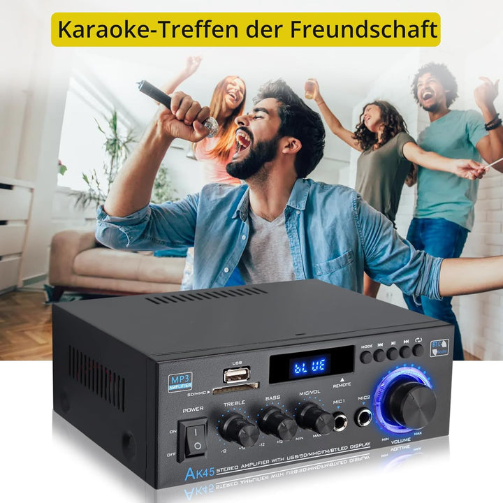 PROZOR Verstärker HiFi Digitaler Audio Verstärker Audio Power Stereo Verstärker AK-45 Receiver Bluet