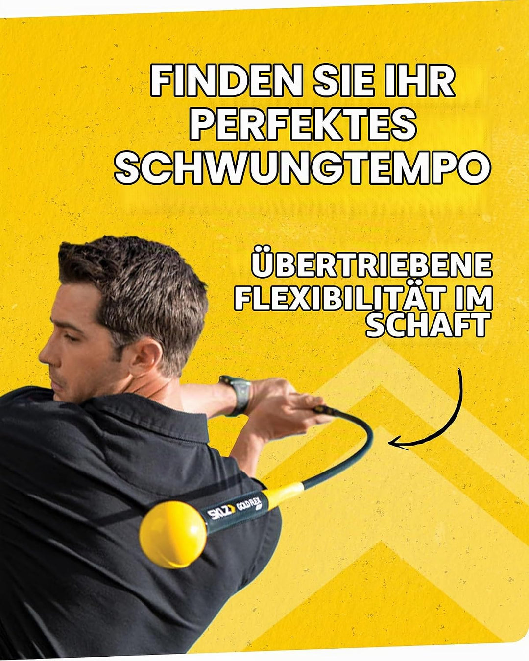 SKLZ Gold Flex, Golf Swing Trainer, Golf Accessories, Golf Training Aids, Flexible Fiberglass, Yello