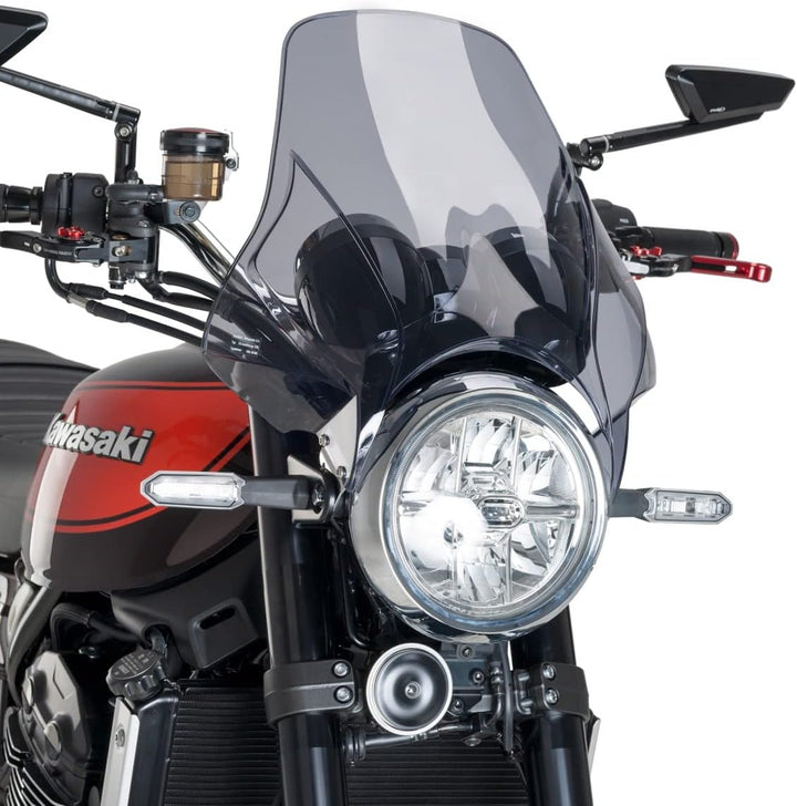 Windschild Puig Plus kompatibel für Triumph Thruxton 1200 / R rauchgrau