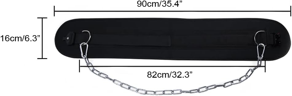 HemeraPhit Strapazierfähiger Dip-Gürtel mit Metallschnalle, Rückenstütze, Klimmzuggürtel boucle en