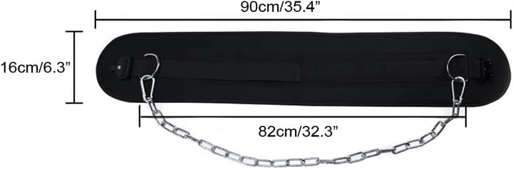 HemeraPhit Strapazierfähiger Dip-Gürtel mit Metallschnalle, Rückenstütze, Klimmzuggürtel boucle en