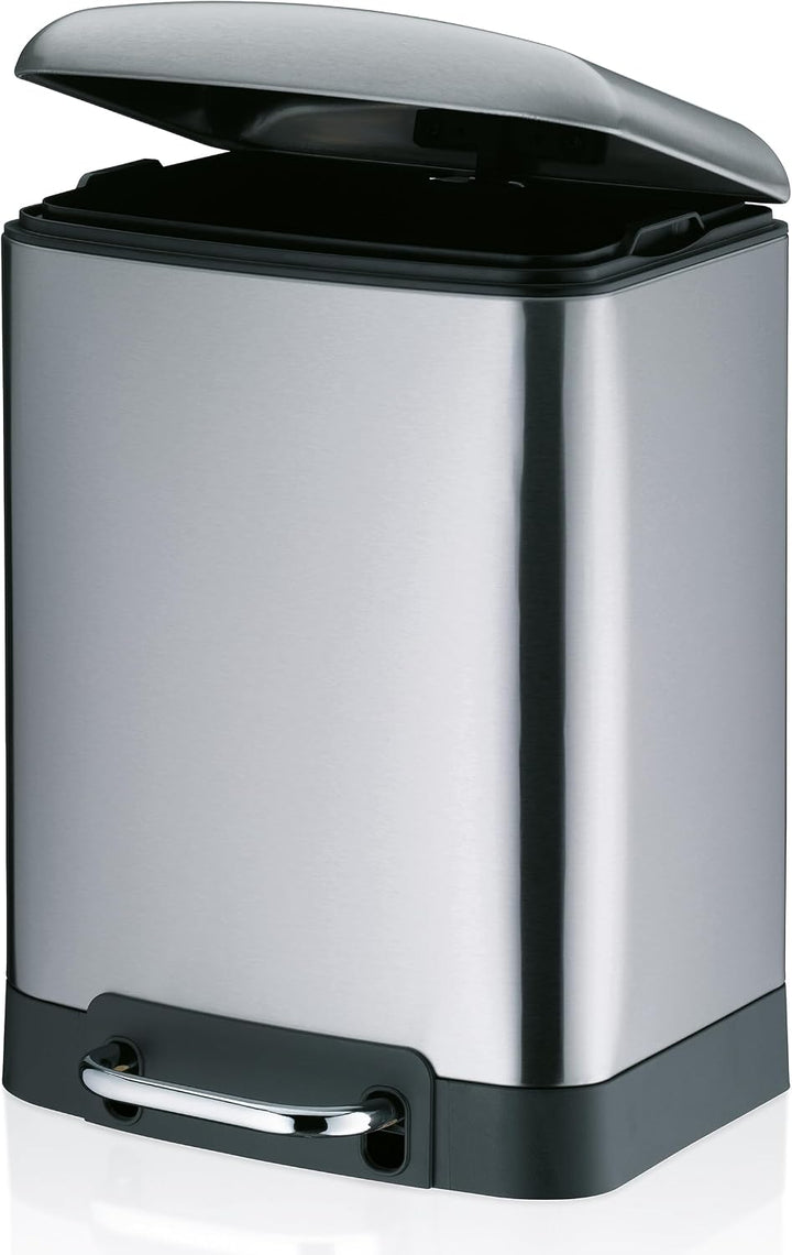 kela Tretmülleimer 6l, Kosmetikeimer mit Silent-Close-Deckel, Absenkautomatik DAVINO, Edelstahl Badm