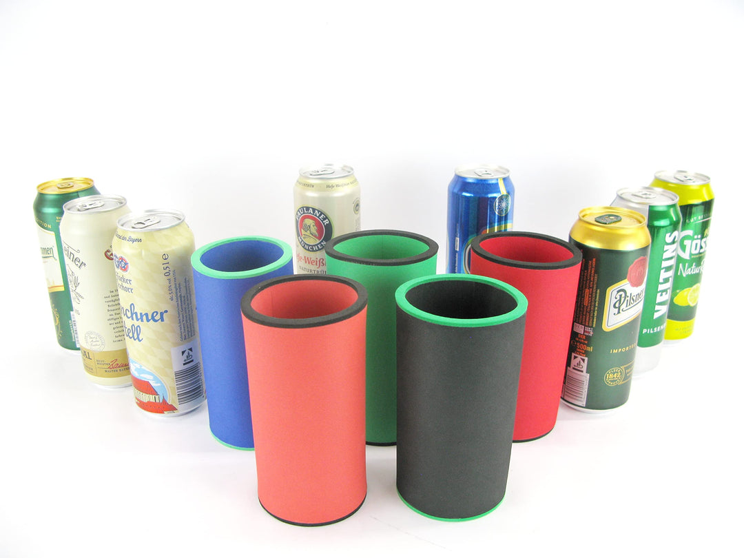 5er Set bunte Mischung Getränkekühler 0,5l Dose - Bierkühler - Neoprenkühler - passgenau ~Dosenkühle