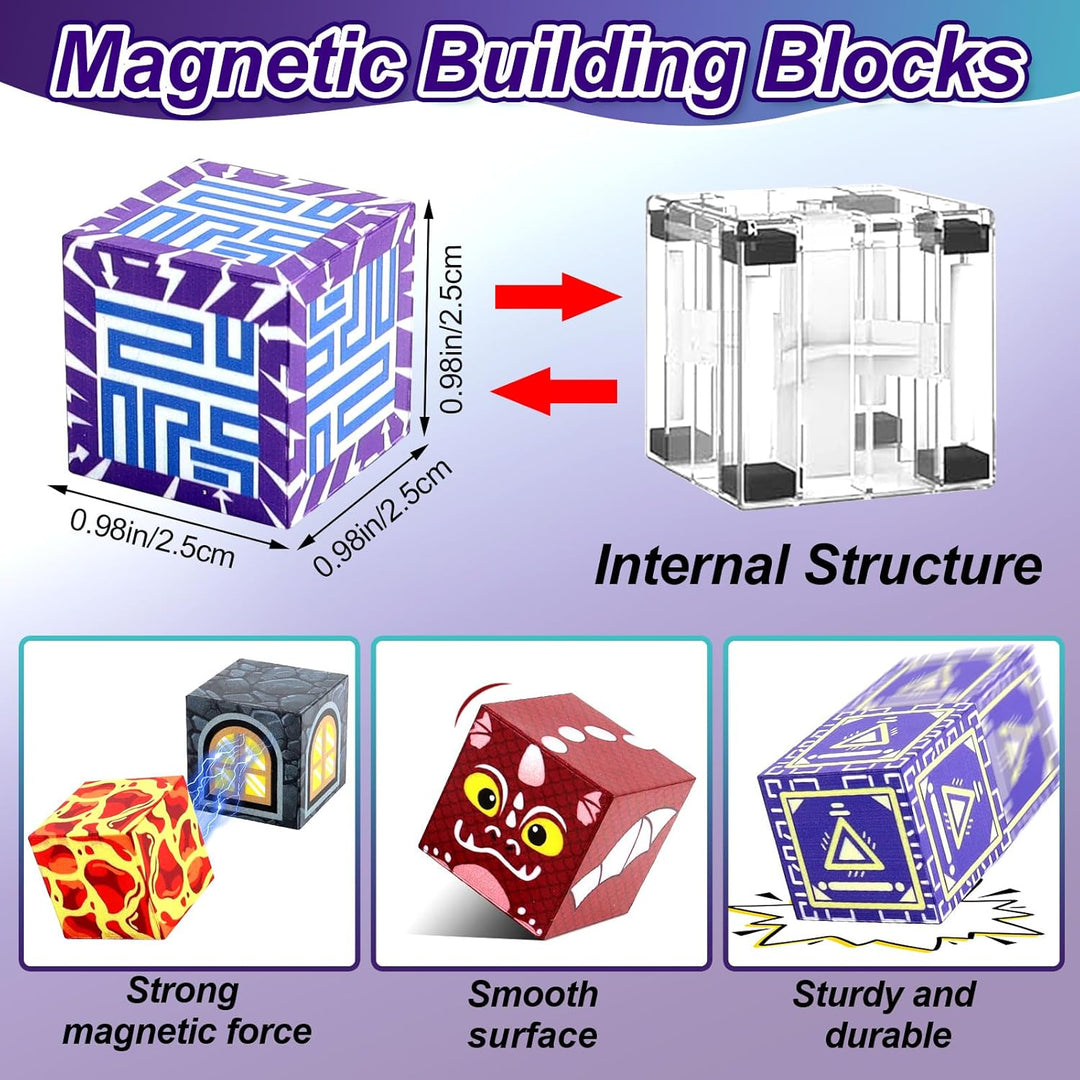 150 Stück Magnetic Blocks,2.5CM/Stück Magnetische Bausteine,Bauen Verwunschenes Paradies Magnetische