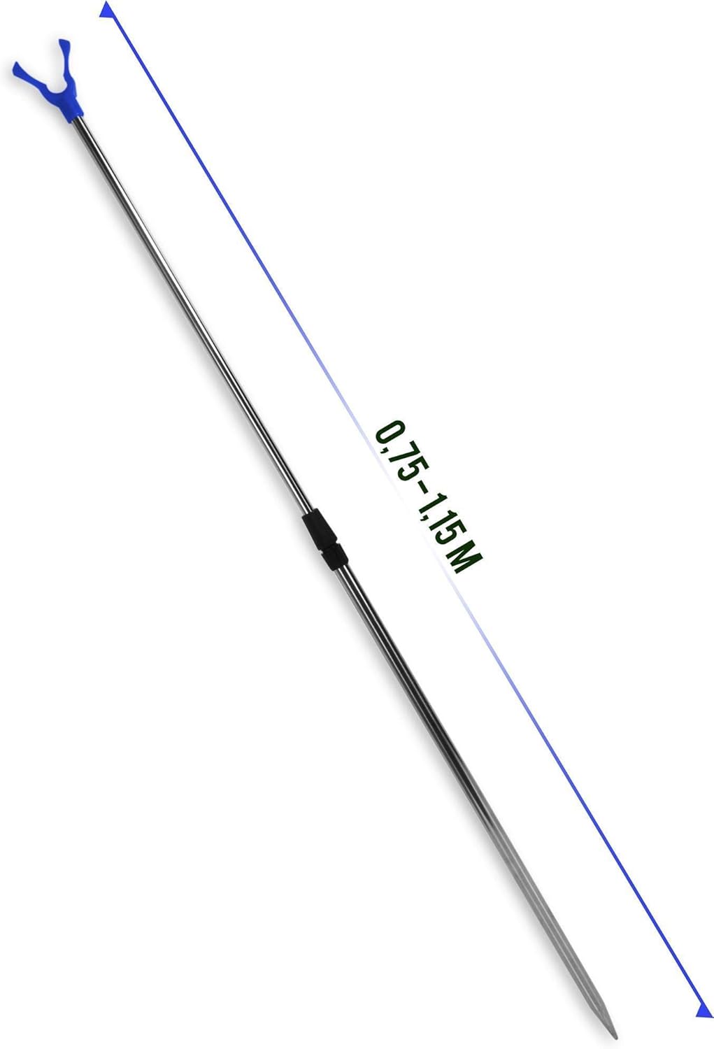 4er Set Teleskop Rutenhalter 75 - 135 cm Rutenauflage Rutenständer Schnurlaufkerbe U-Auflage Blue 0,