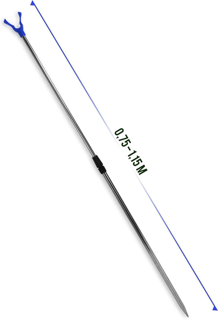 4er Set Teleskop Rutenhalter 75 - 135 cm Rutenauflage Rutenständer Schnurlaufkerbe U-Auflage Blue 0,