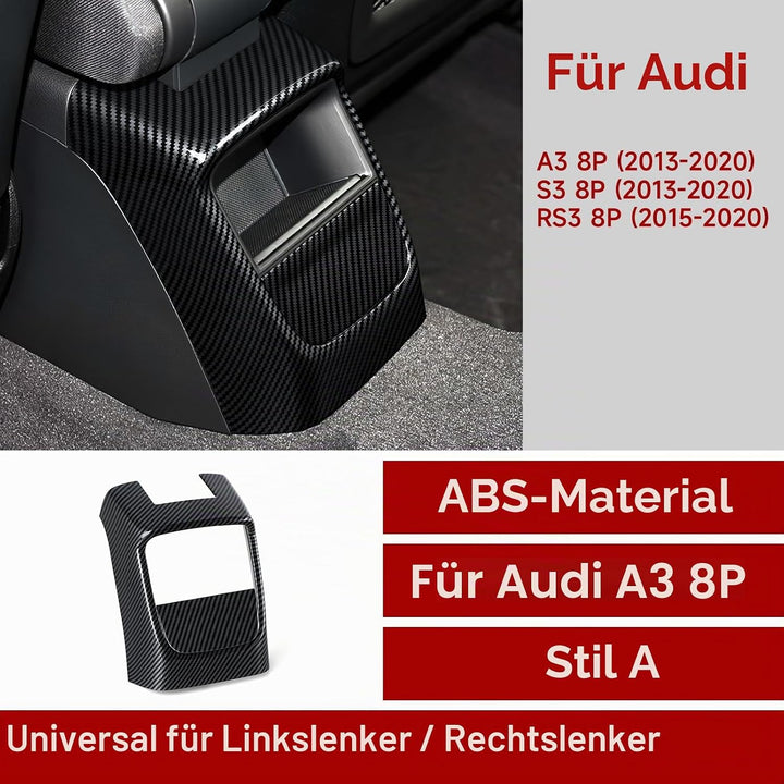 Auto Carbon Fiber Aufkleber Cover ABS Trim Kompatibel mit Audi A3 8P(2013-2020) /S3 8P(2012-2020)/RS