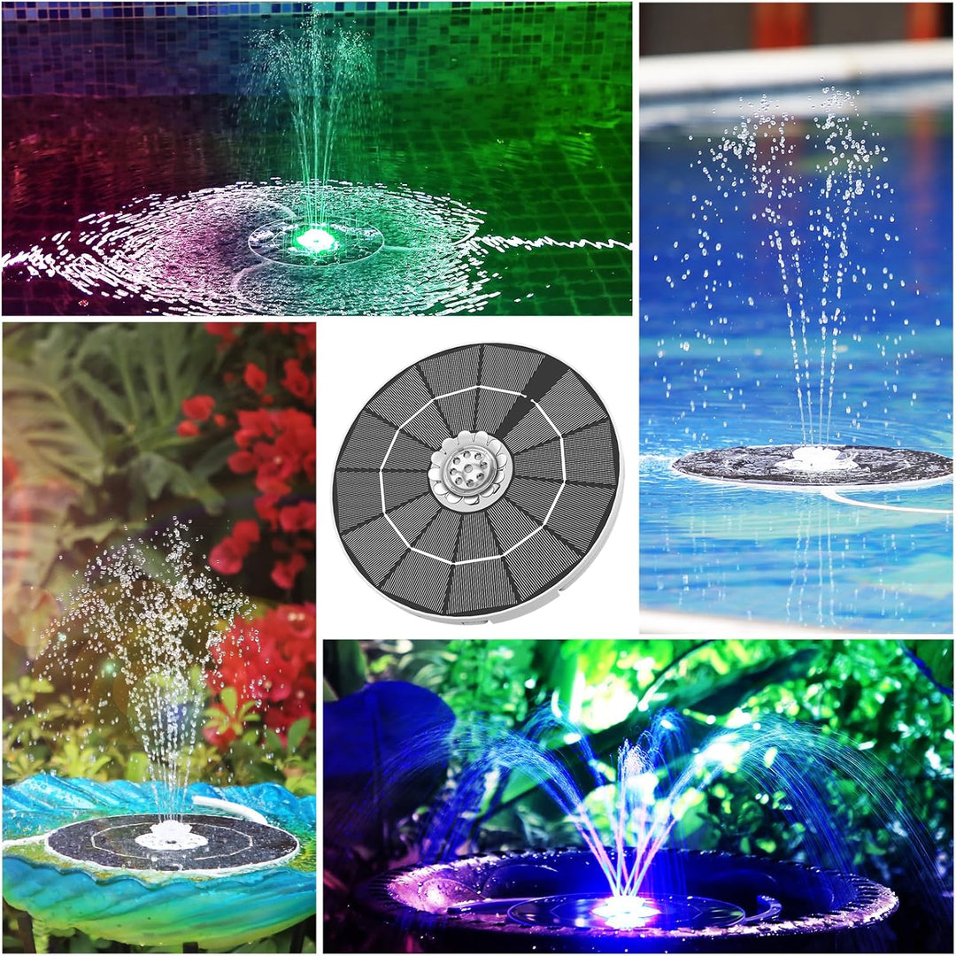 AISITIN 3.5W LED Solar Springbrunnen für Aussen mit Fernbedienung, 2025 Buntes LED Solar Teichpumpe