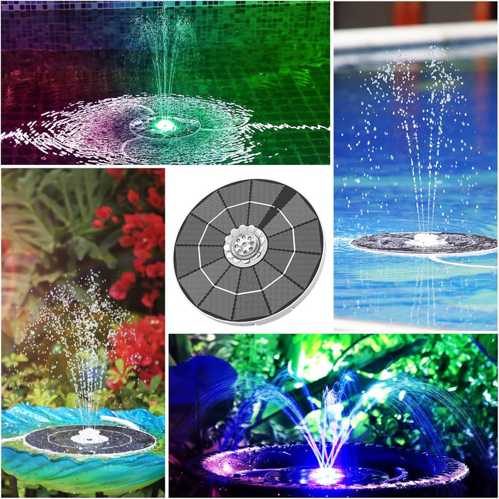 AISITIN 3.5W LED Solar Springbrunnen für Aussen mit Fernbedienung, 2025 Buntes LED Solar Teichpumpe