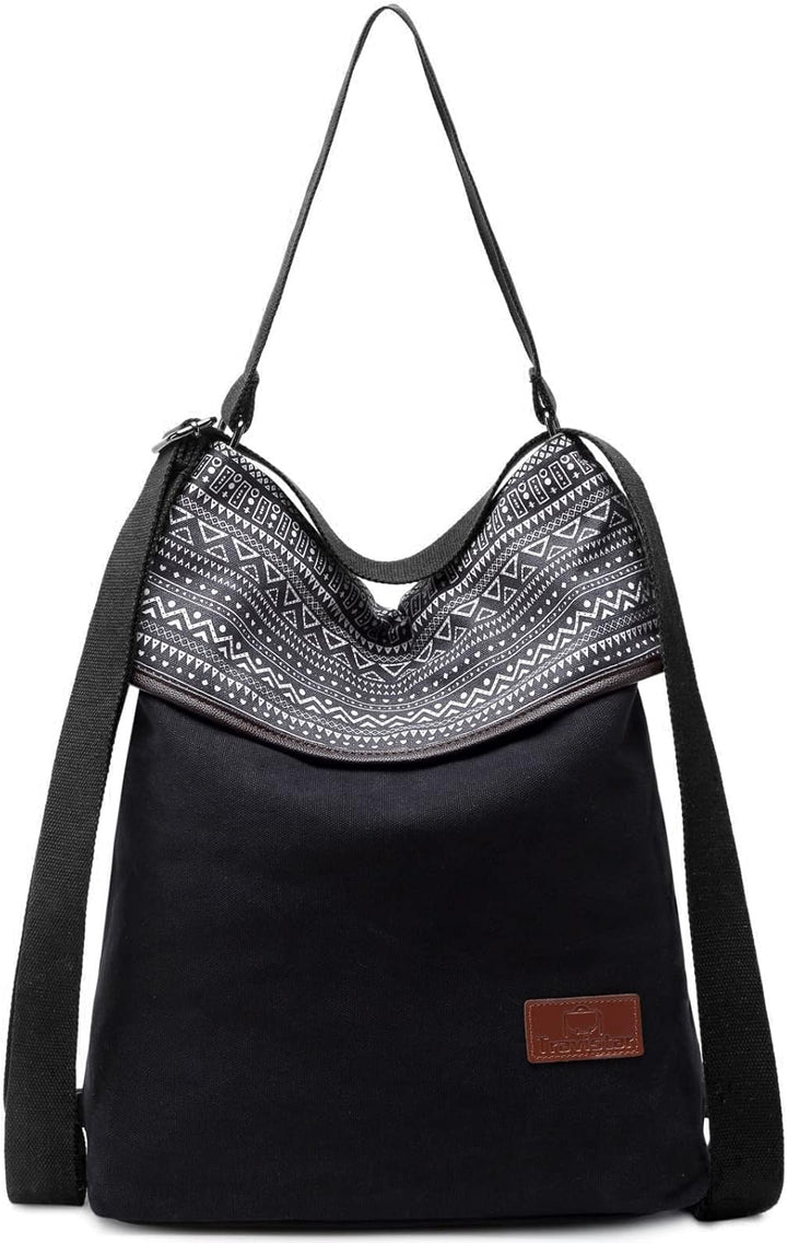 Travistar Damen Canvas Schultertasche Rucksack Gross Handtasche Vintage Damen umhängetasche Anti Die