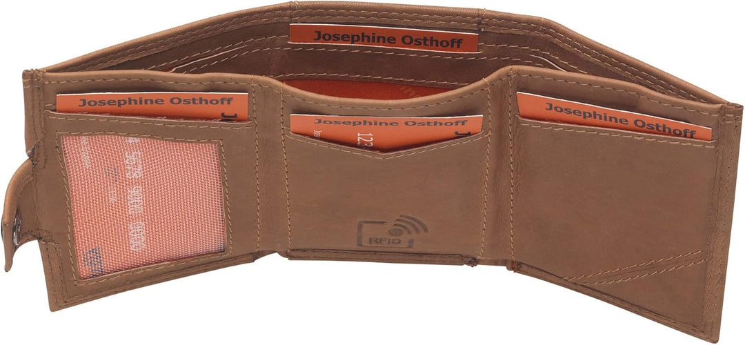 Josephine Osthoff Mini Geldbörse mit Münzfach, RFID Credit Card Holder Damen und Herren Slim Wallet