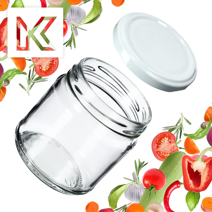 KADAX 10er Set Einmachgläser 200ml TO66, Marmeladengläser Vorratsgläser Mason Jar mit Schraubdeckel,