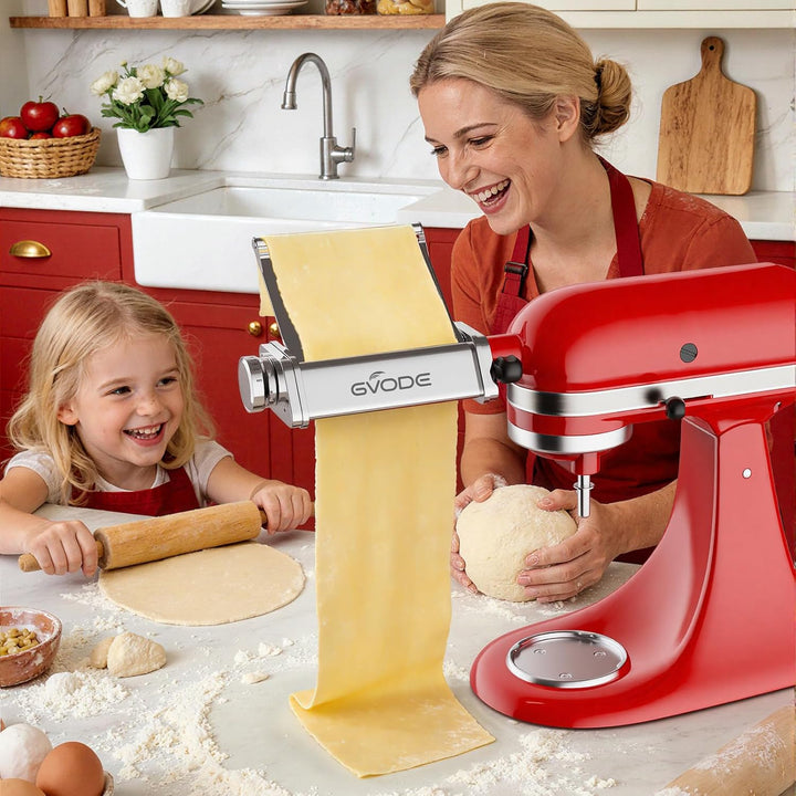 GVODE Nudelaufsatz für KitchenAid Küchenmaschinen, 3-in-1 Pasta-Set für KitchenAid Artisan mit Edels