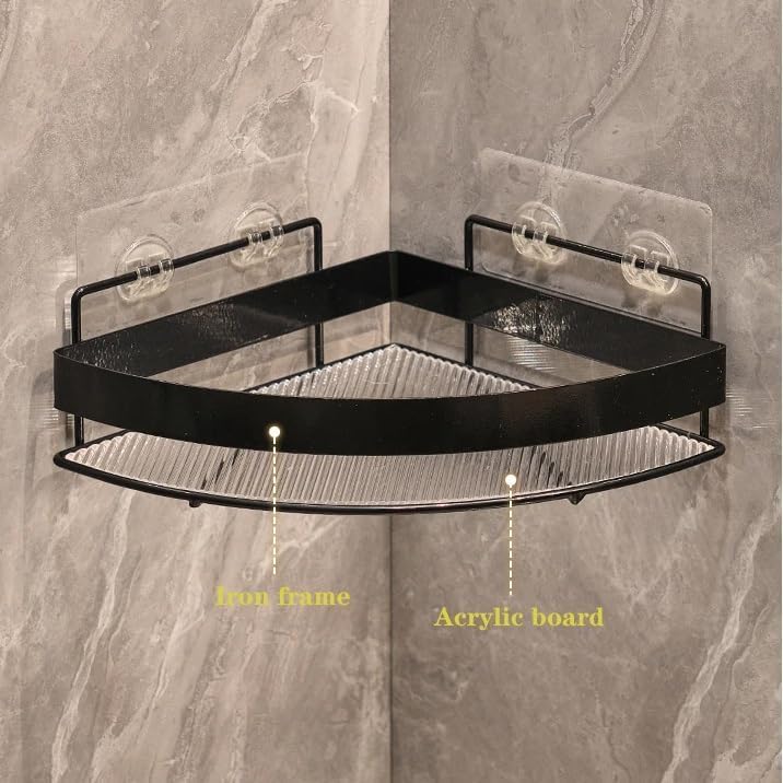 Duschregal 2er-Pack Eck-Duschregale mit Haken, dreieckige Duschregale zur Wandmontage, Dusch-Organiz
