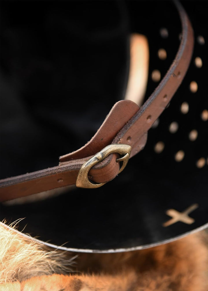 Battle-Merchant Grosser Helm Pembridge, um ca. 1370, 1,2mm Stahl - schaukampftauglich - Topfhelm - T