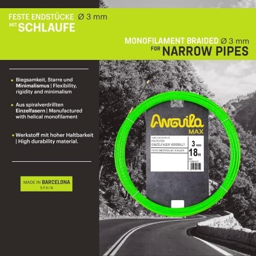Anguila Max| Winder| Universalhaspel | Speziell enge Rohre | Polyester dreifach verdrillt | Farbe gr
