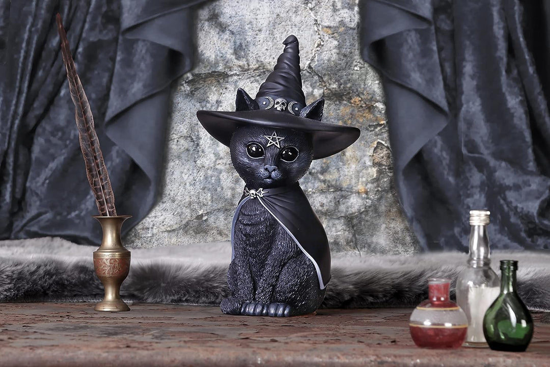Nemesis Now Cult Cuties Purrah 30 cm (gross), Harz, schwarz, Hexenkatze-Figur, gruselig Bezaubernde