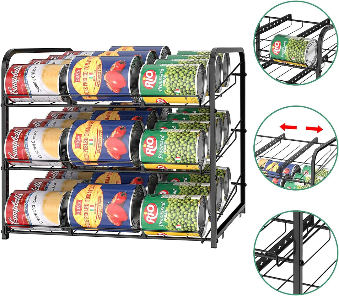 2er-Set Dose Organizer für Pantry 3 Etagen stapelbarer Dosenspender Dose Rack Organizer halten bis z